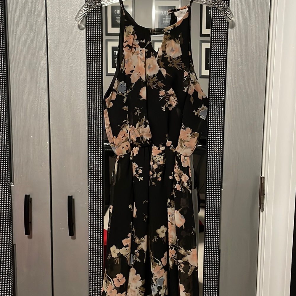 Black/Pink Floral Dress